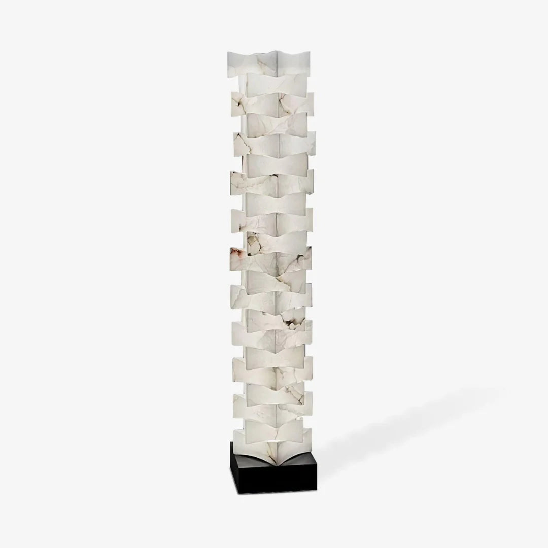 Stacked Alabaster Squares Floor Lamp - Nuvé