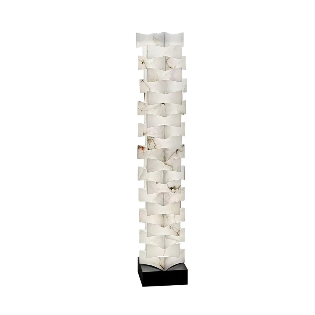 Stacked Alabaster Squares Floor Lamp - Nuvé
