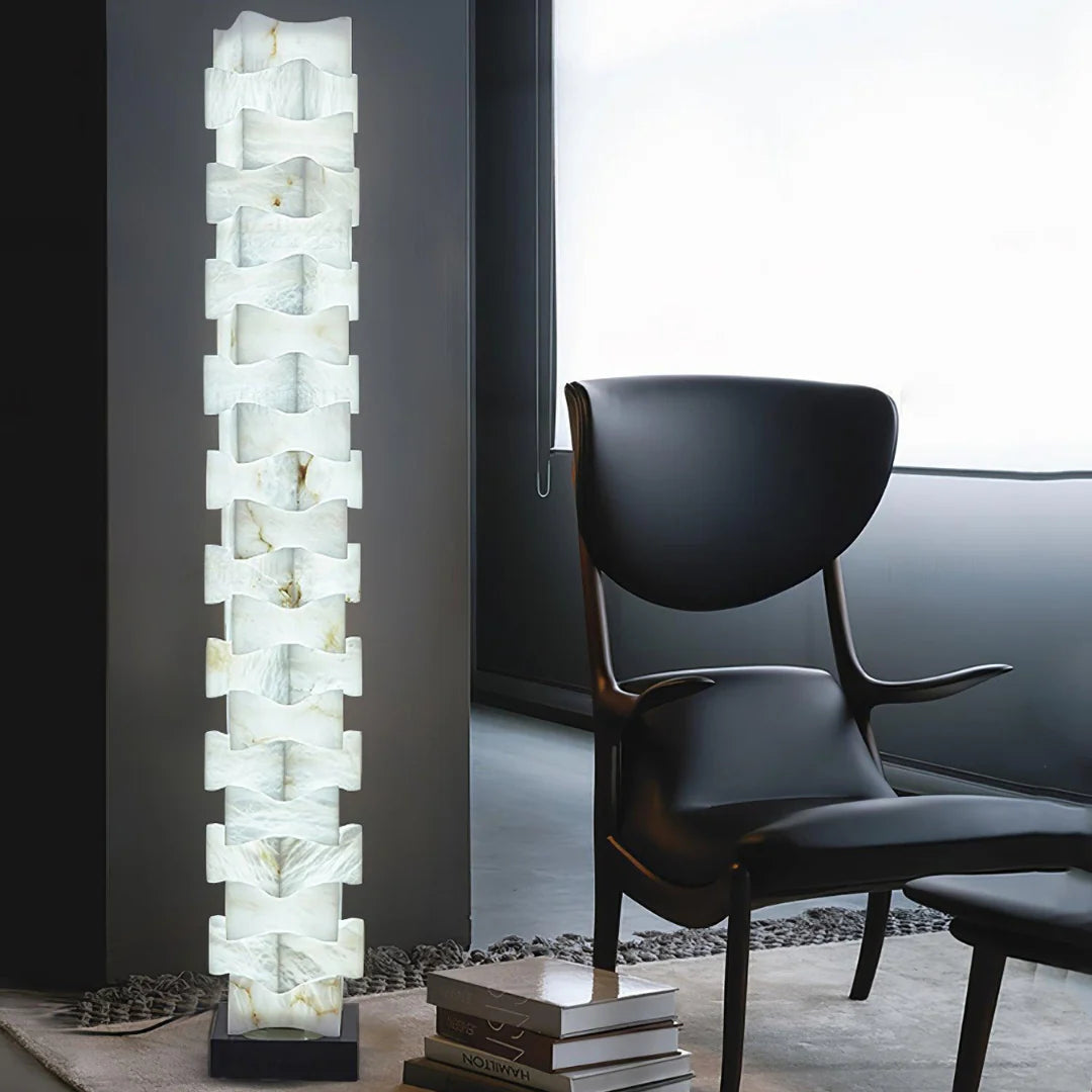 Stacked Alabaster Squares Floor Lamp - Nuvé