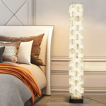 Stacked Alabaster Squares Floor Lamp - Nuvé