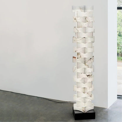 Stacked Alabaster Squares Floor Lamp - Nuvé