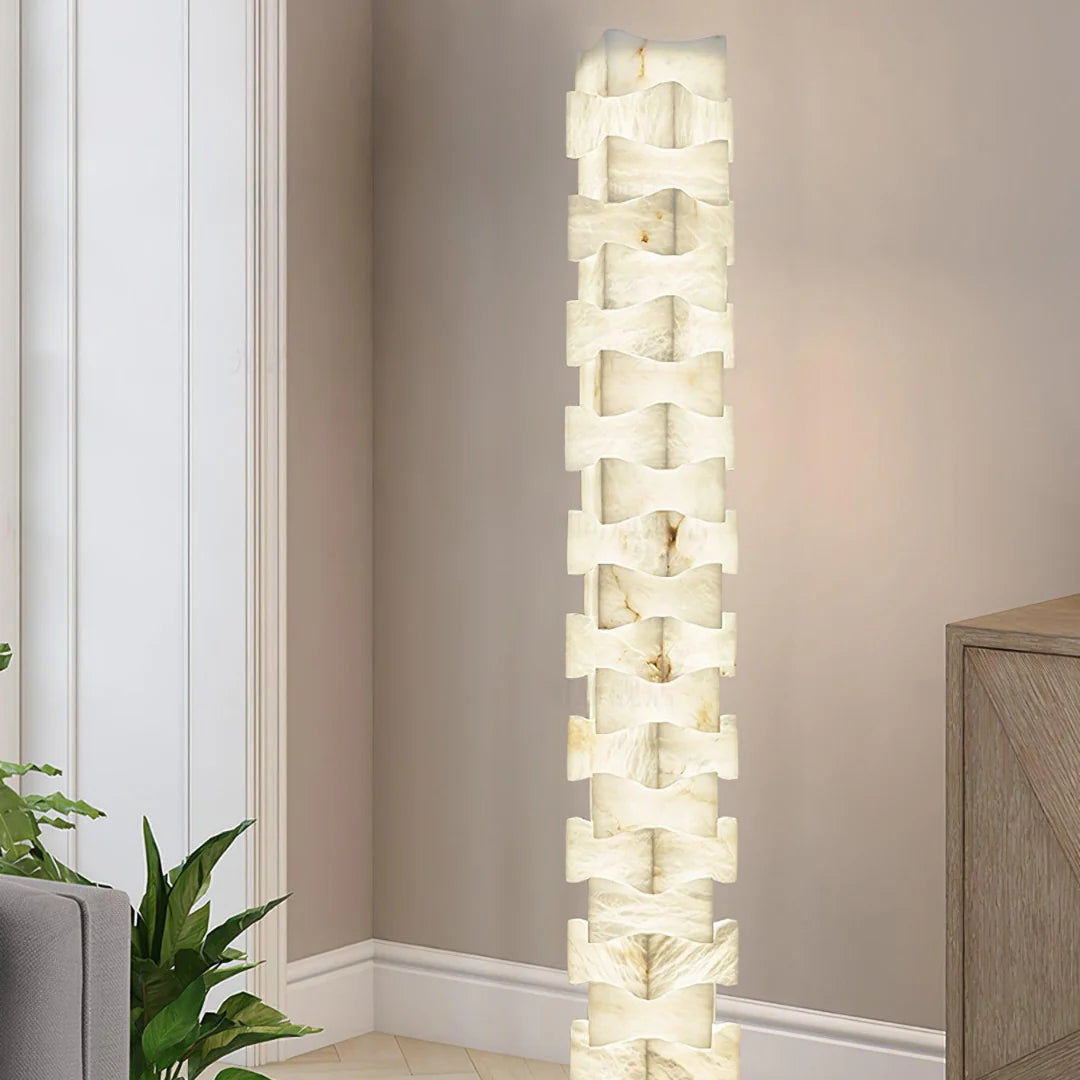 Stacked Alabaster Squares Floor Lamp - Nuvé