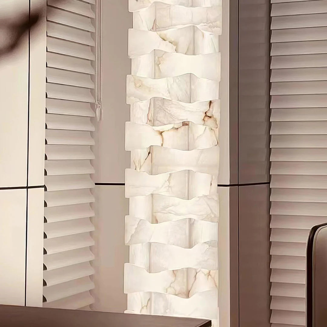 Stacked Alabaster Squares Floor Lamp - Nuvé
