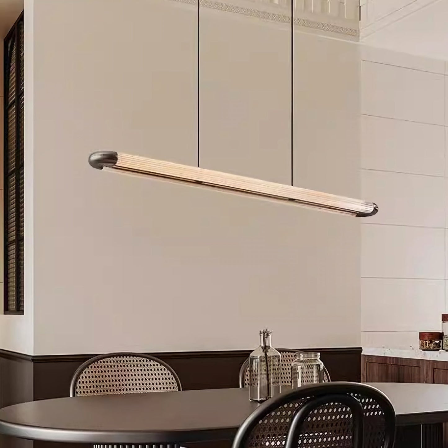 Stainless Steel Long Strip Pendant Light