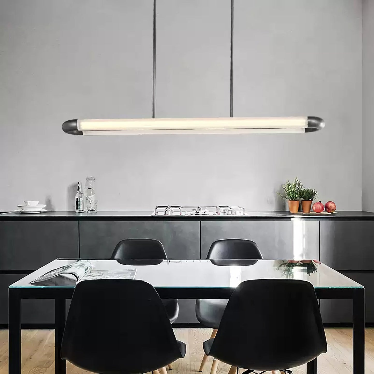 Stainless Steel Long Strip Pendant Light
