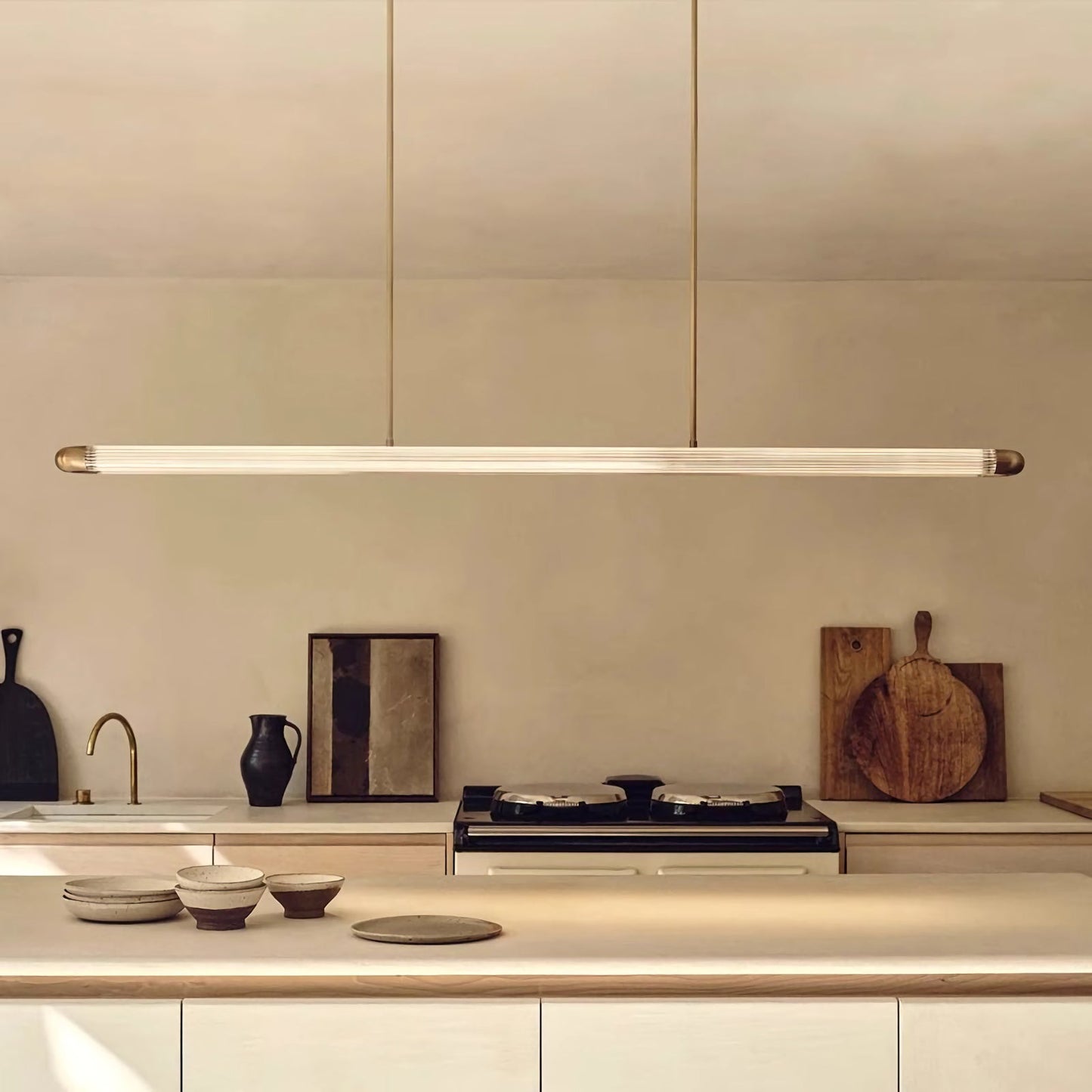 Stainless Steel Long Strip Pendant Light