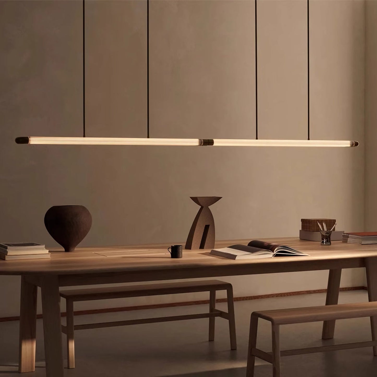 Stainless Steel Long Strip Pendant Light