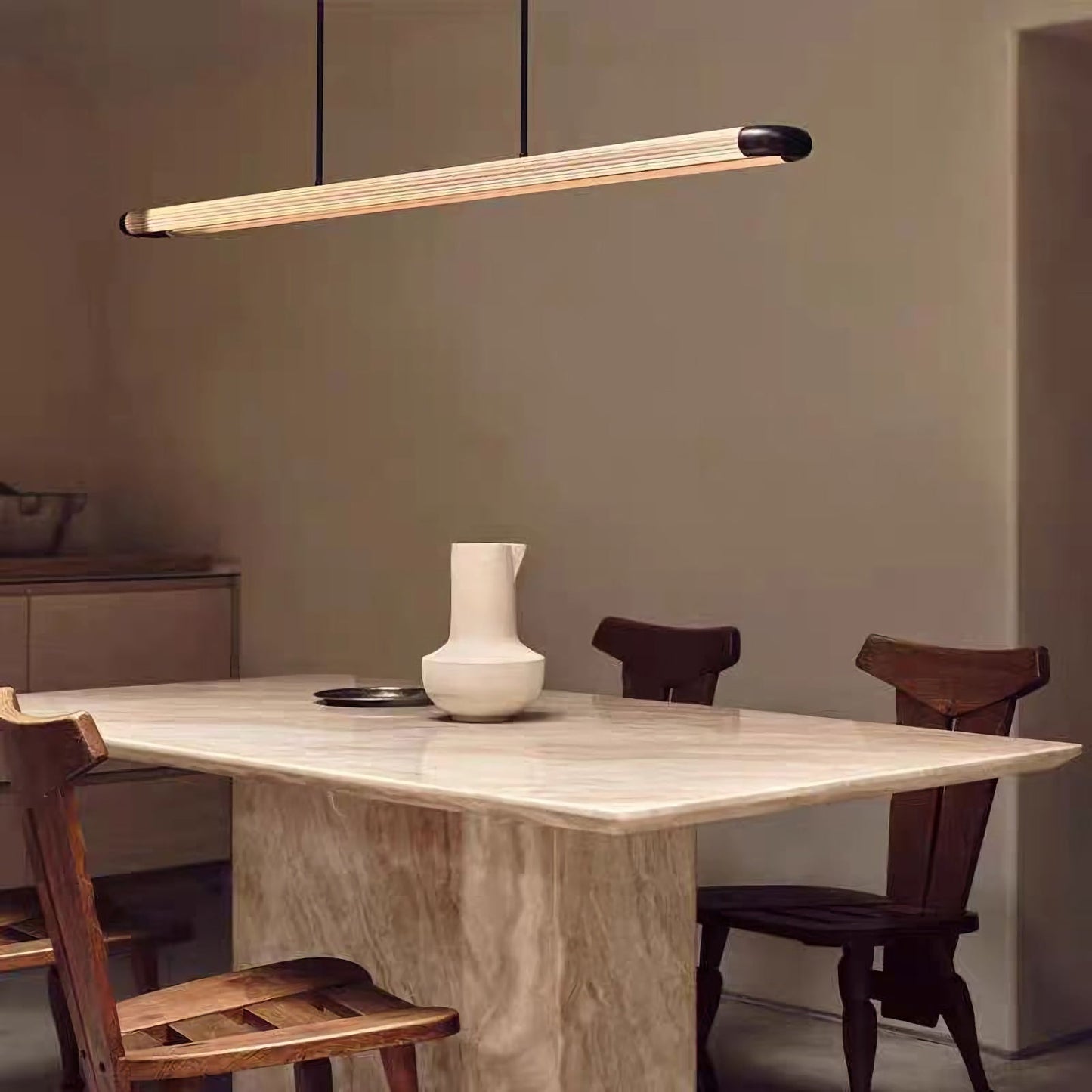 Stainless Steel Long Strip Pendant Light