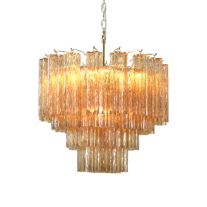 Star Shaped Tube Amber Glass Chandelier
