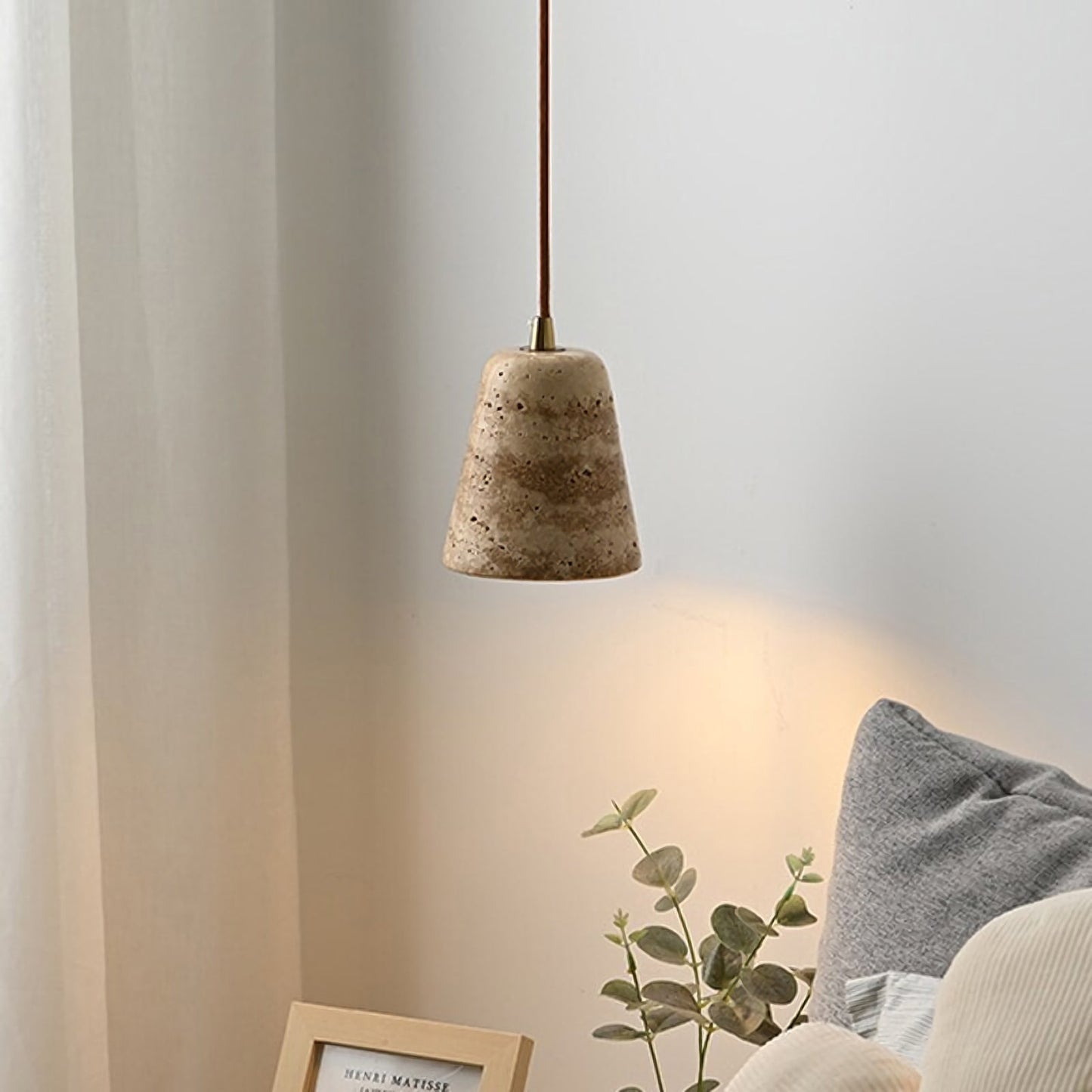 Travertine Cone Pendant Light - Nuvé