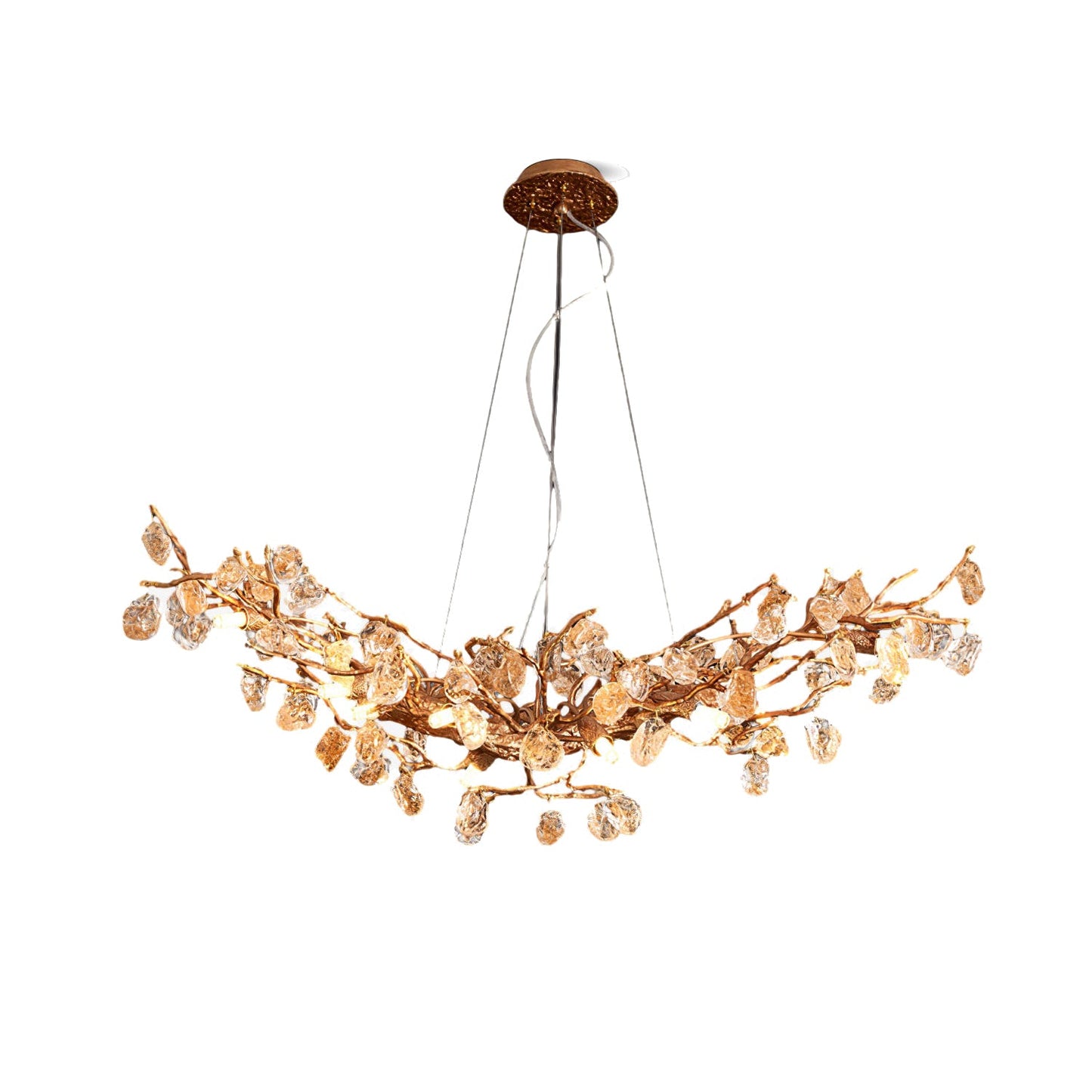 Stone Crystal Brass Chandelier - Nuvé