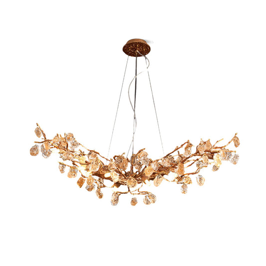 Stone Crystal Brass Chandelier - Nuvé