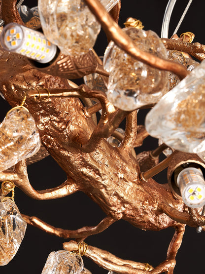 Stone Crystal Brass Chandelier - Nuvé