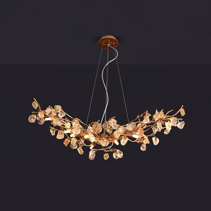 Stone Crystal Brass Chandelier - Nuvé