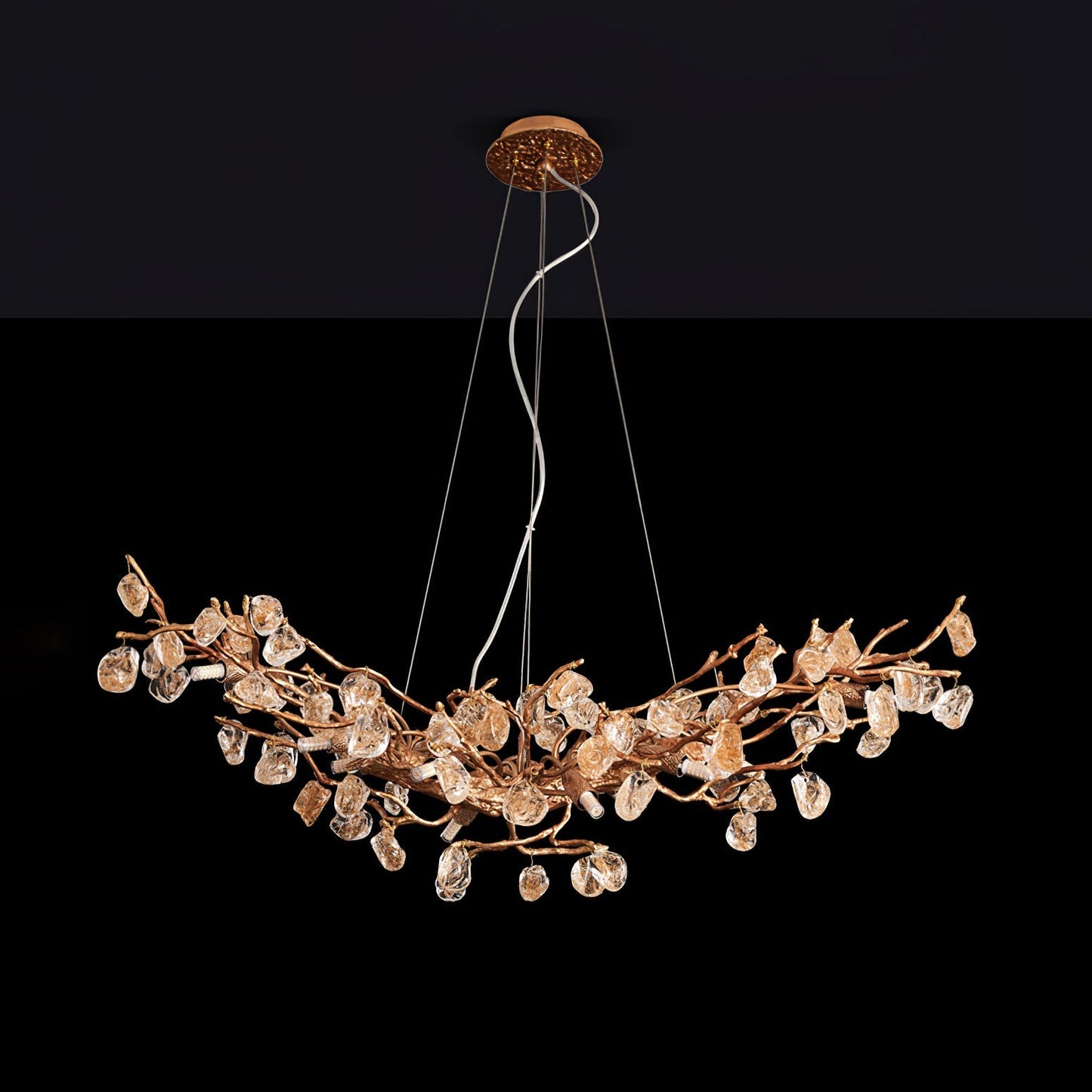 Stone Crystal Brass Chandelier - Nuvé