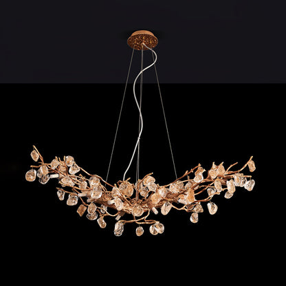 Stone Crystal Brass Chandelier - Nuvé