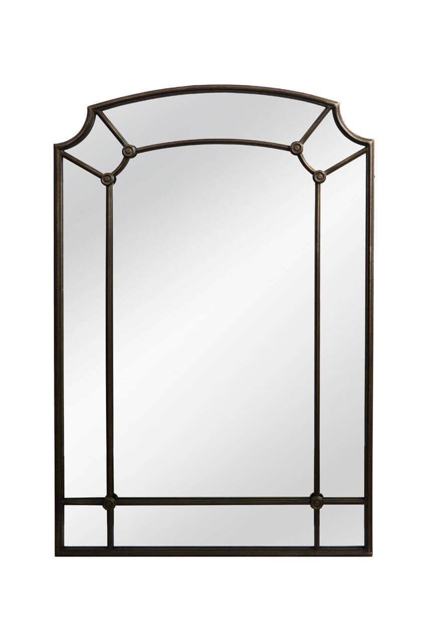 Industrial Chic Arched Wall Mirror with Iron Frame - Nuvé