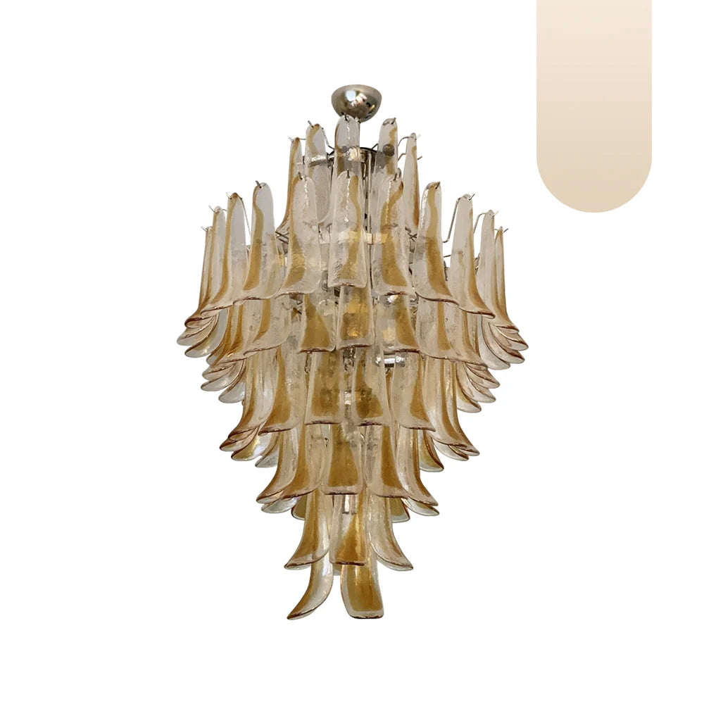 Stunning Murano Amber Glass Petals Chandelier - Nuvé