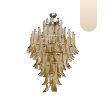 Stunning Murano Amber Glass Petals Chandelier - Nuvé