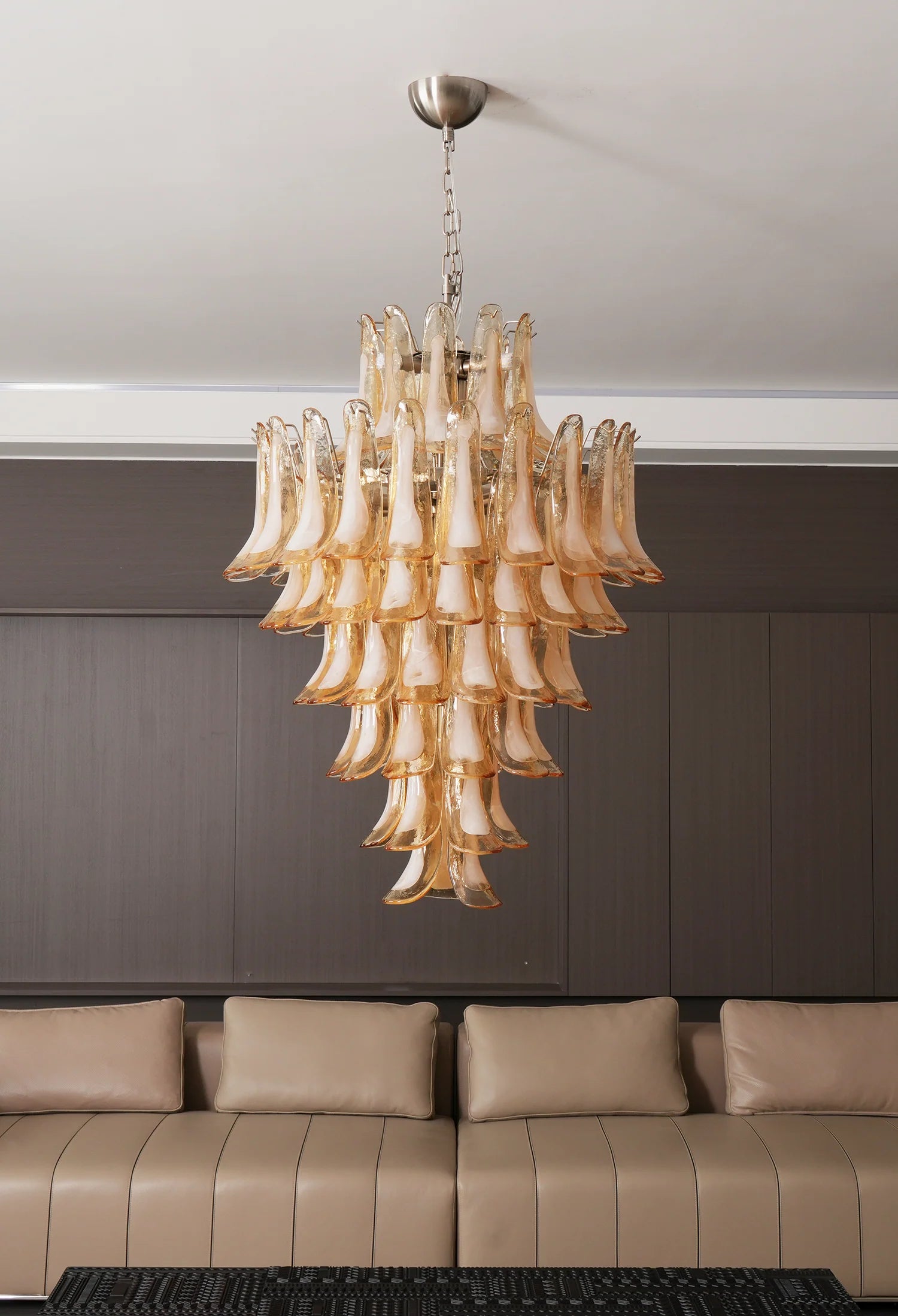 Stunning Murano Amber Petals Chandelier - Nuvé