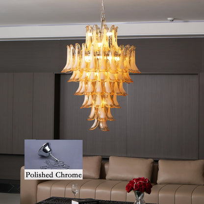 Stunning Murano Amber Petals Chandelier - Nuvé