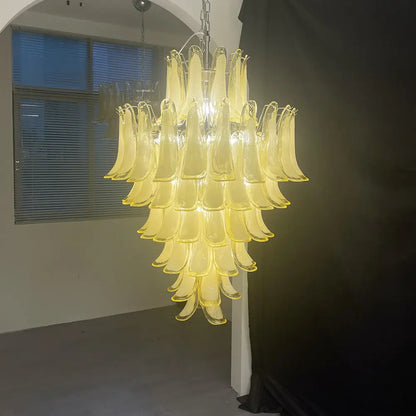 Stunning Murano Caramel Glass Petals Chandelier - Nuvé