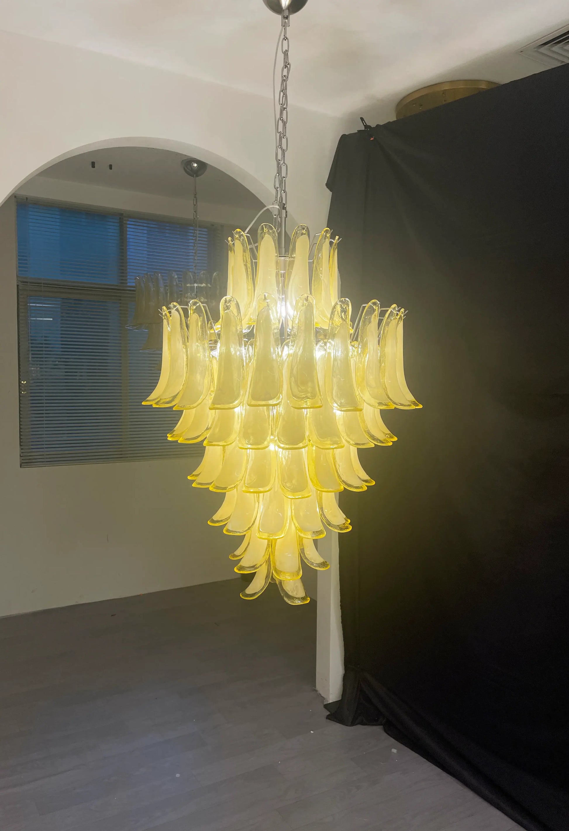 Stunning Murano Caramel Glass Petals Chandelier - Nuvé