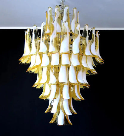 Stunning Murano Caramel Glass Petals Chandelier - Nuvé