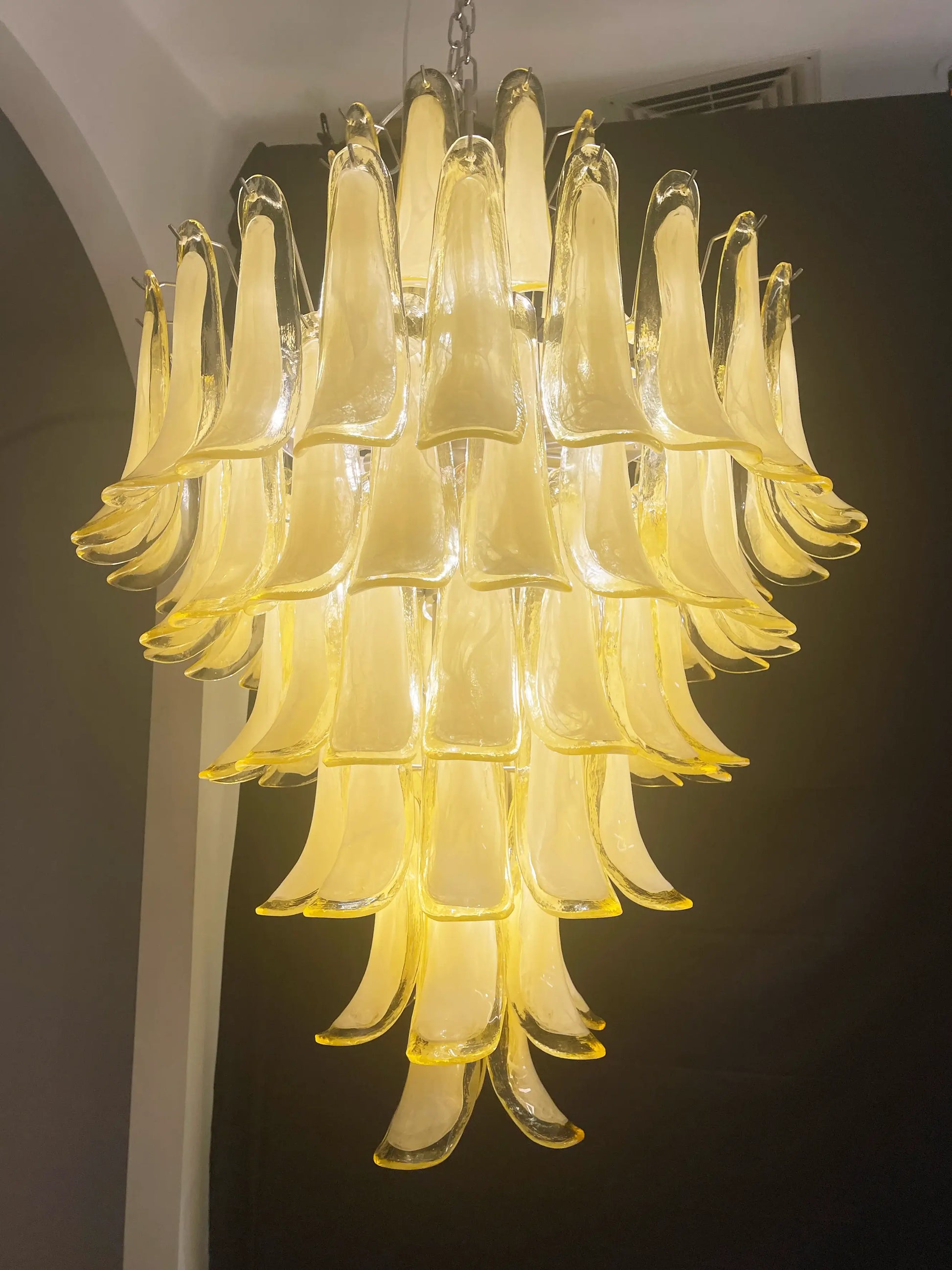 Stunning Murano Caramel Glass Petals Chandelier - Nuvé