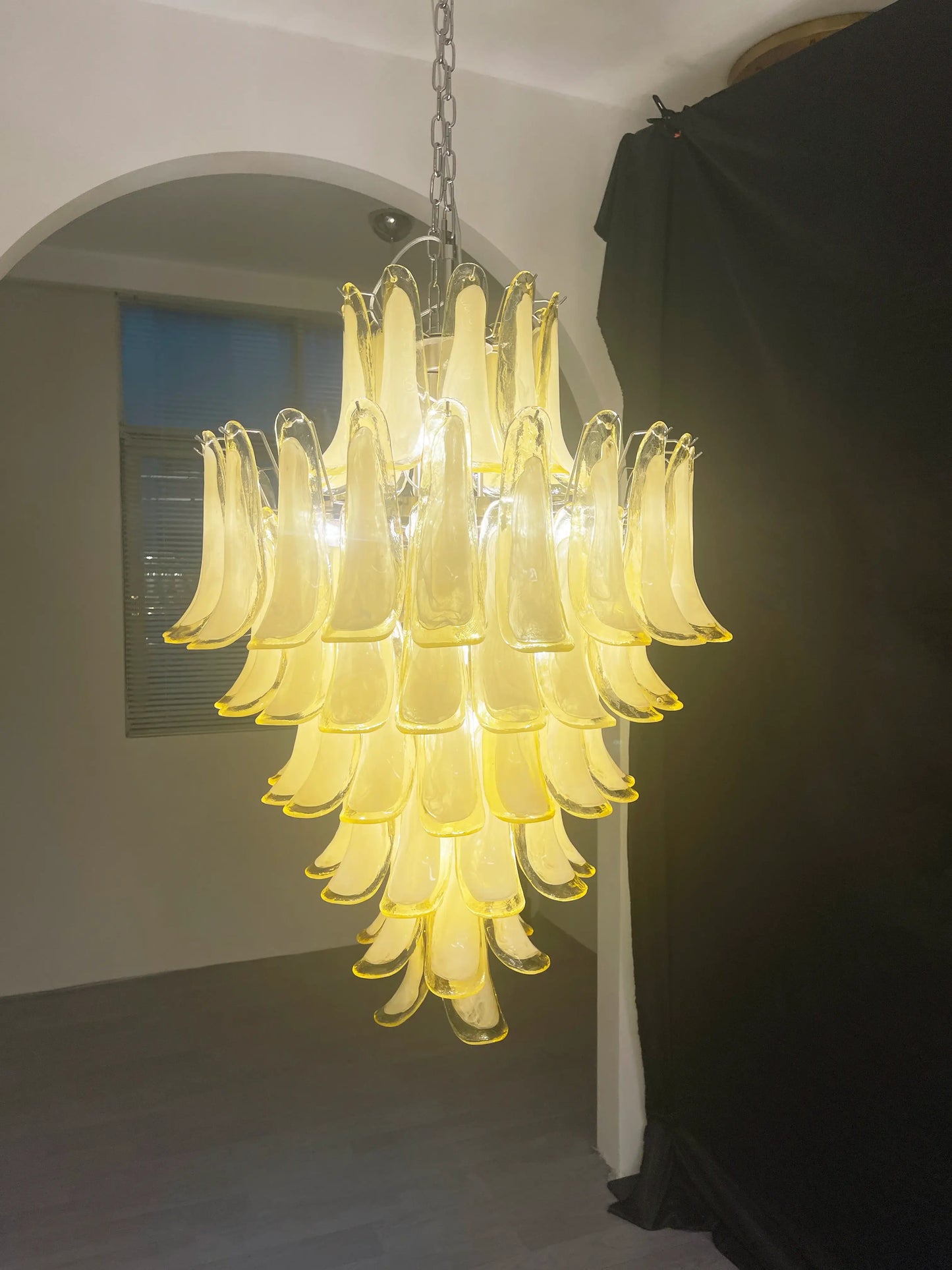 Stunning Murano Caramel Glass Petals Chandelier - Nuvé
