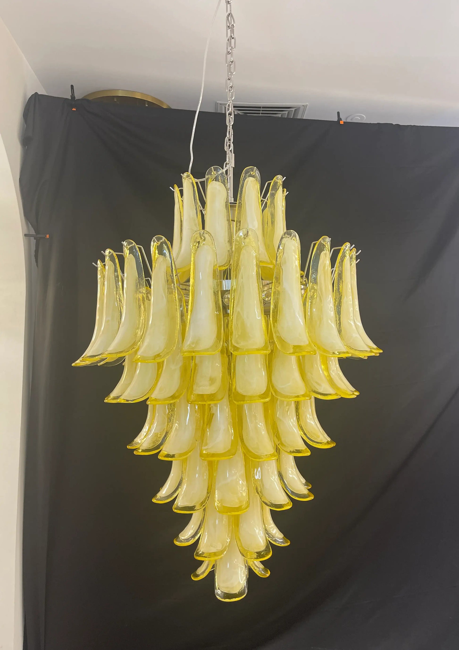 Stunning Murano Caramel Glass Petals Chandelier - Nuvé