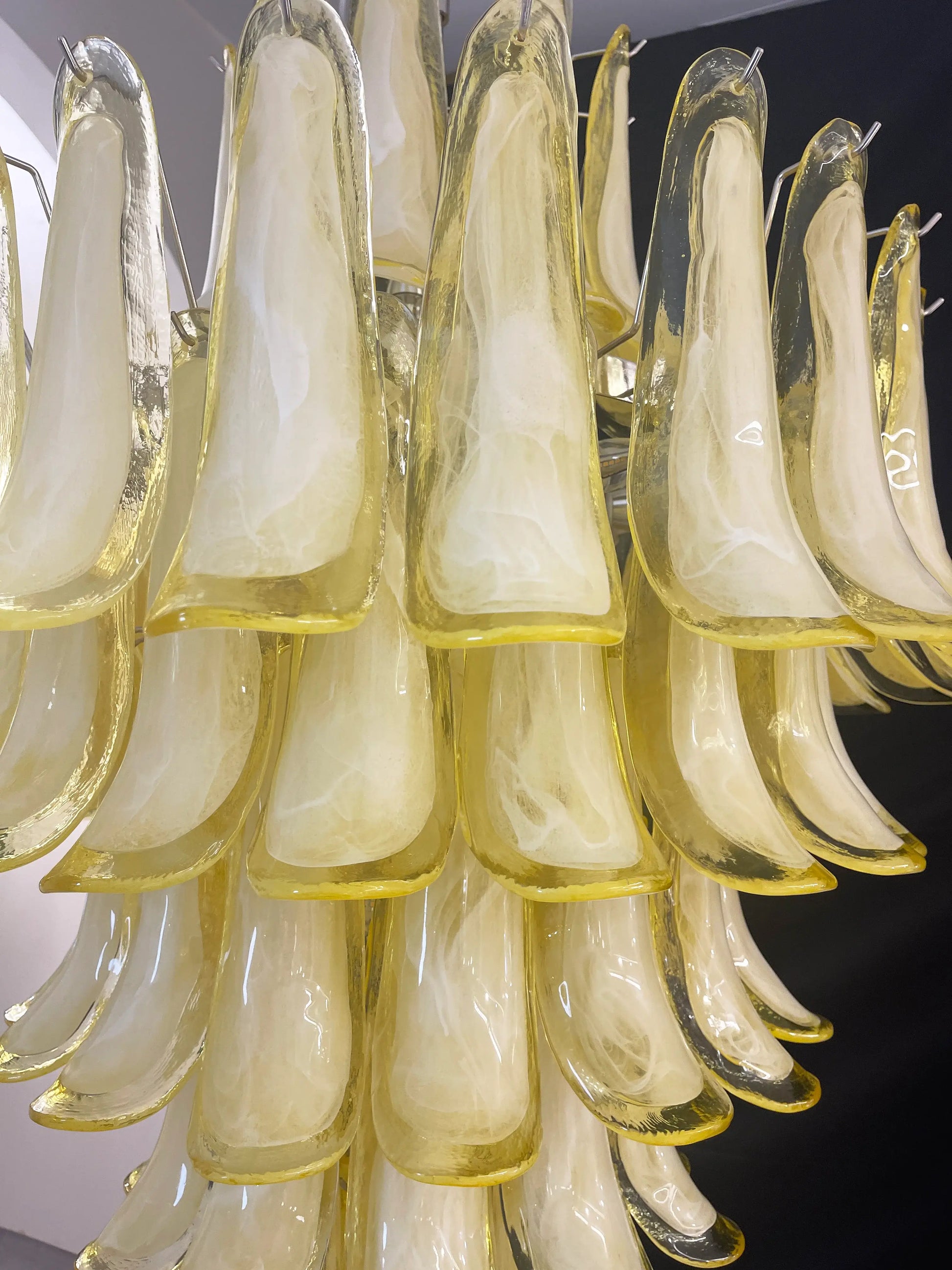 Stunning Murano Caramel Glass Petals Chandelier - Nuvé