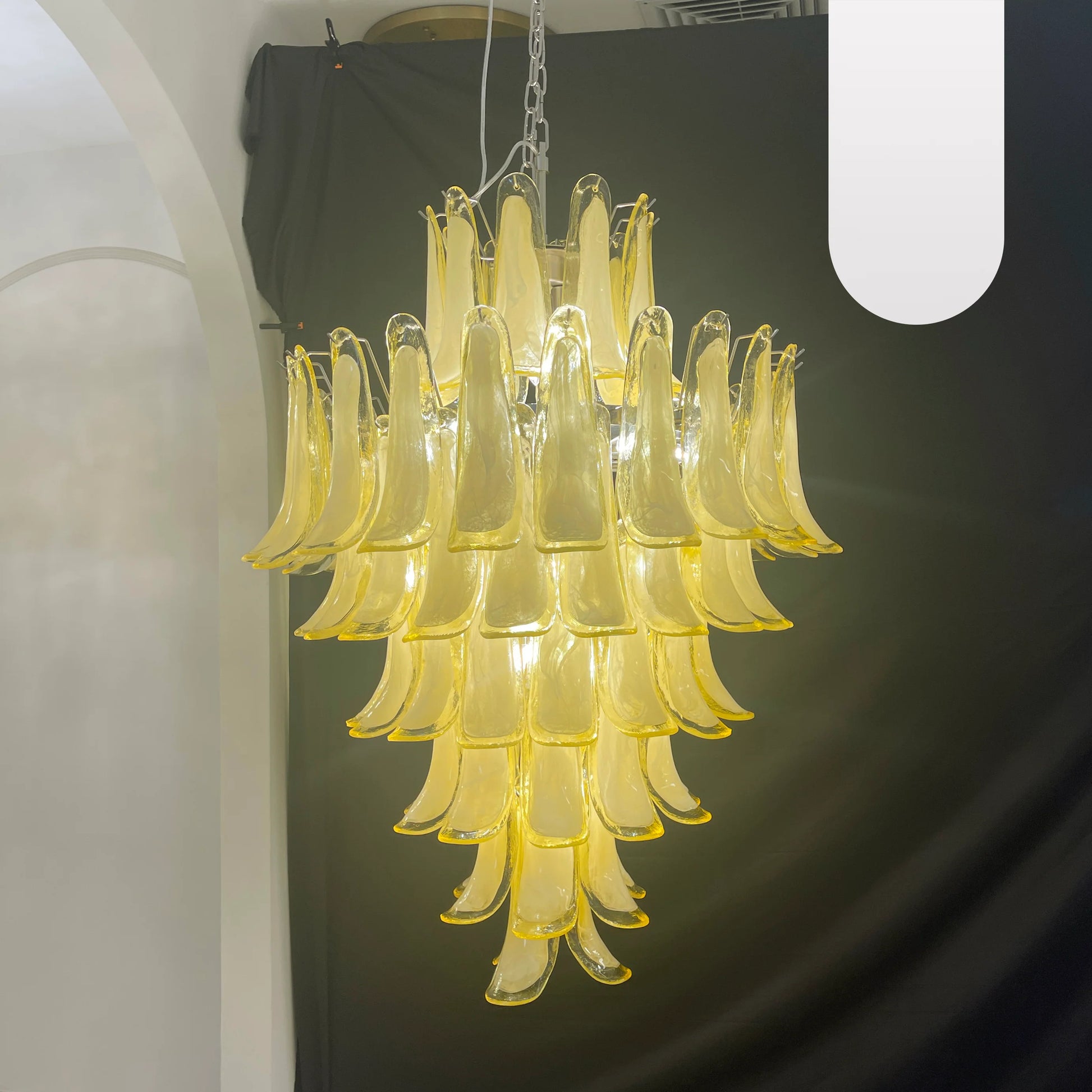 Stunning Murano Caramel Glass Petals Chandelier - Nuvé