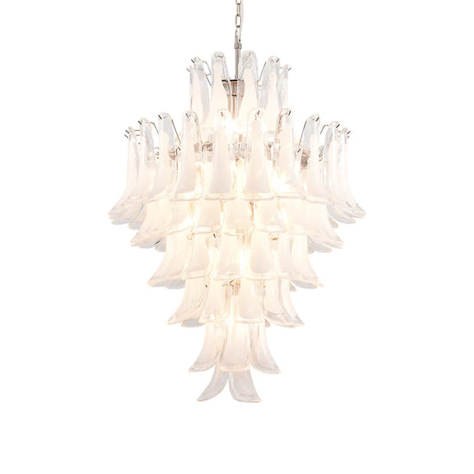 Stunning Murano White Glass Petals Chandelier - Nuvé