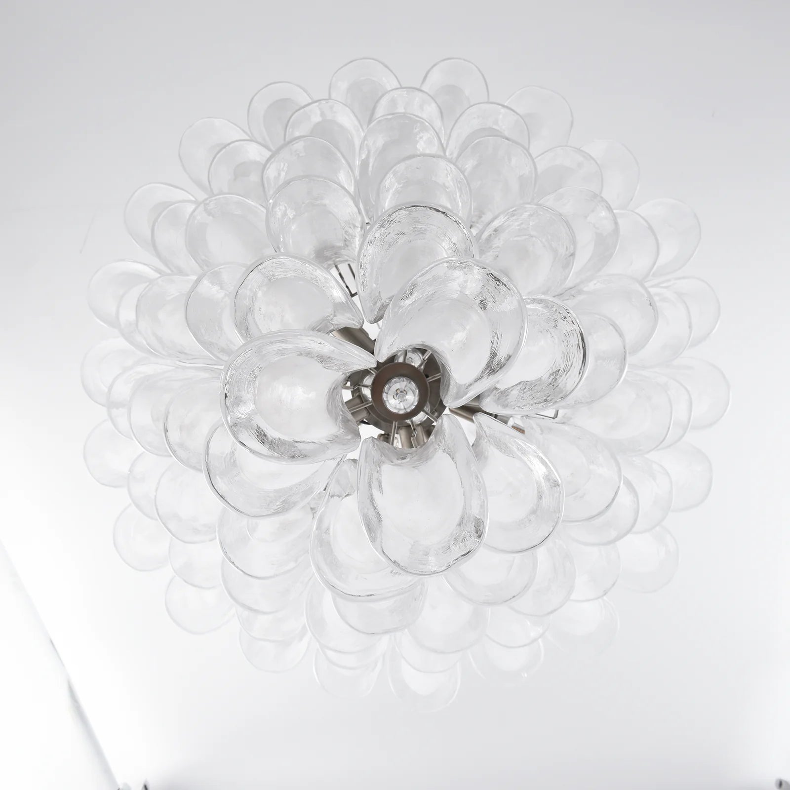 Stunning Murano White Glass Petals Chandelier - Nuvé