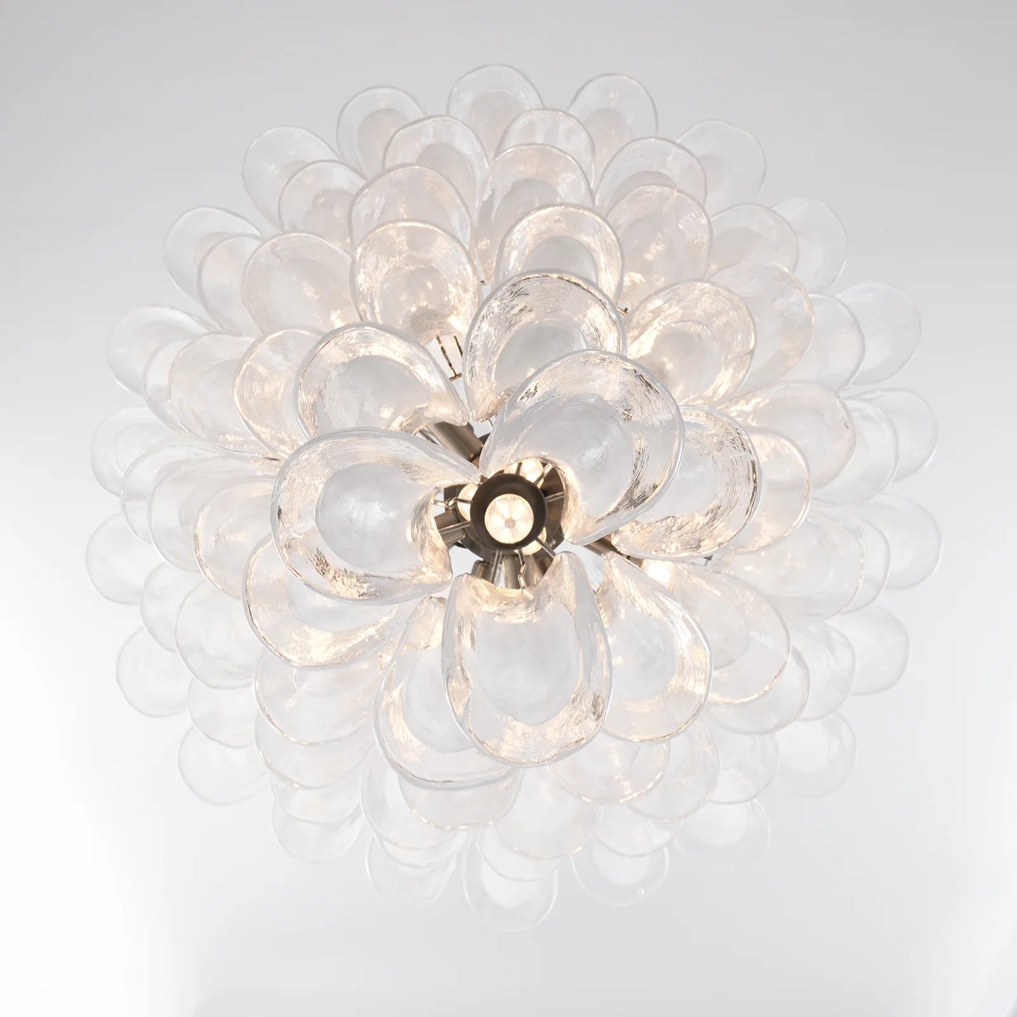 Stunning Murano White Glass Petals Chandelier - Nuvé