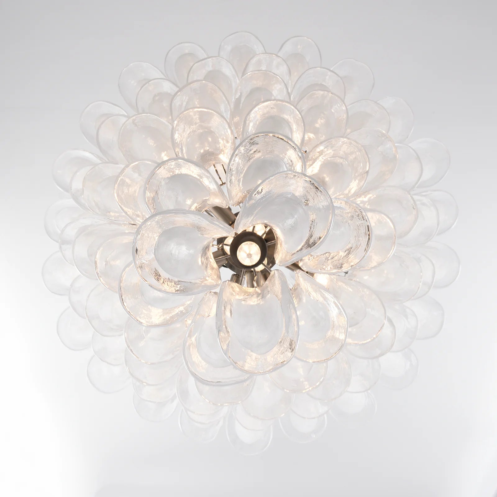 Stunning Murano White Glass Petals Chandelier - Nuvé