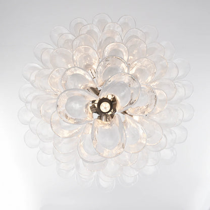 Stunning Murano White Glass Petals Chandelier