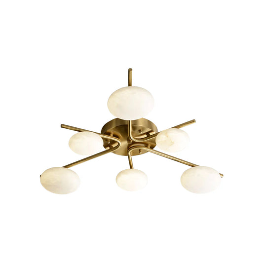 Stylish 6 Heads Alabaster Ceiling Light - Nuvé