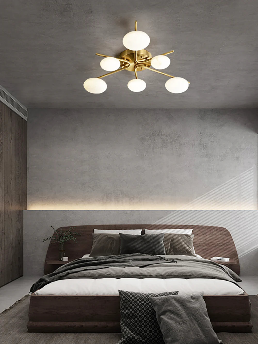 Stylish 6 Heads Alabaster Ceiling Light - Nuvé
