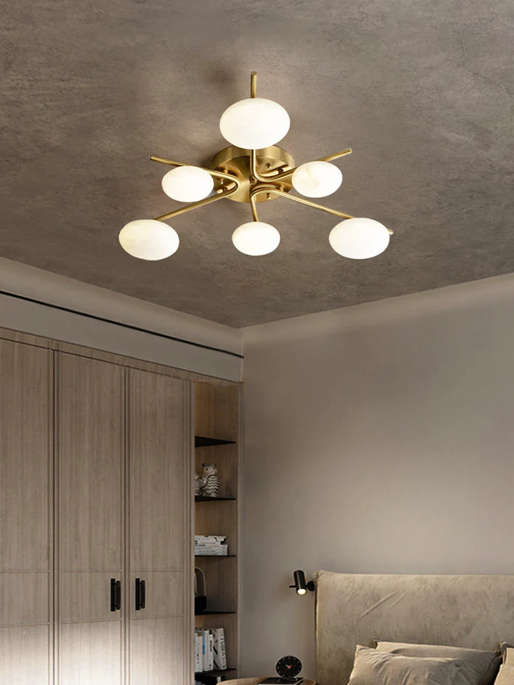 Stylish 6 Heads Alabaster Ceiling Light - Nuvé