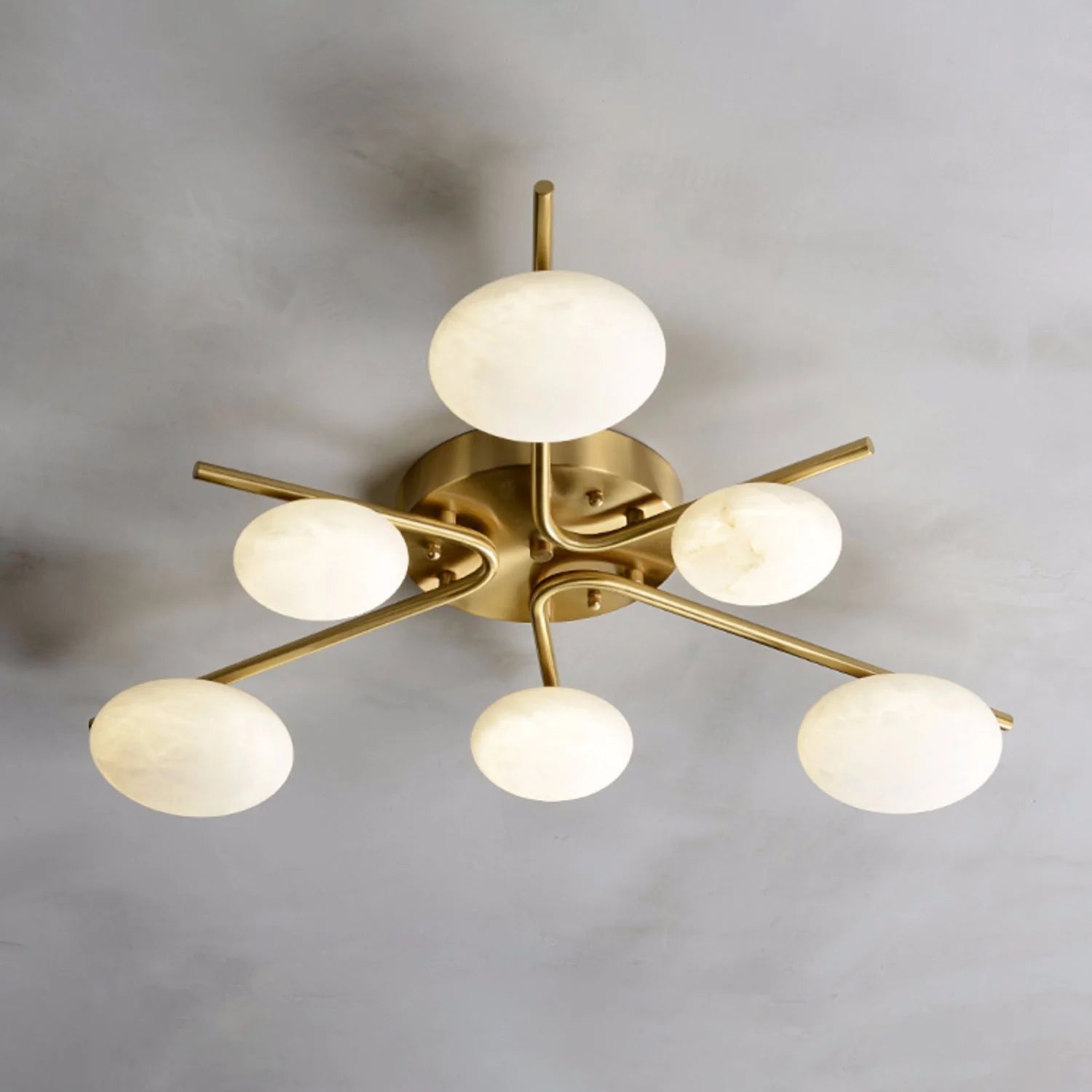 Stylish 6 Heads Alabaster Ceiling Light - Nuvé