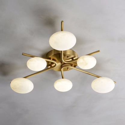 Stylish 6 Heads Alabaster Ceiling Light - Nuvé