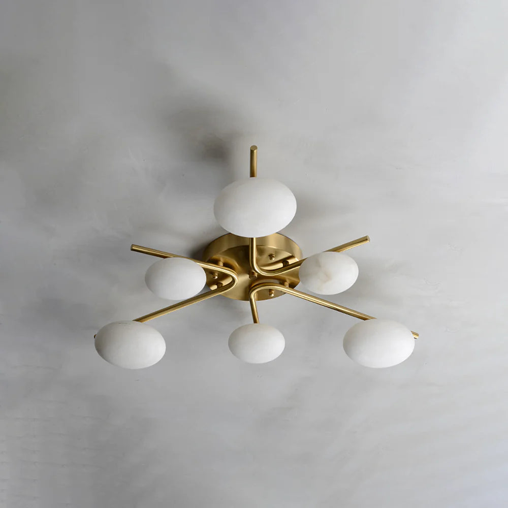 Stylish 6 Heads Alabaster Ceiling Light - Nuvé