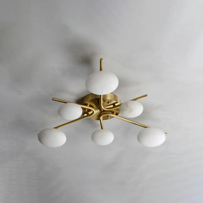 Stylish 6 Heads Alabaster Ceiling Light - Nuvé