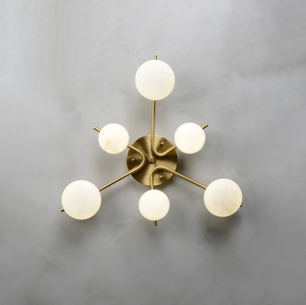 Stylish 6 Heads Alabaster Ceiling Light - Nuvé