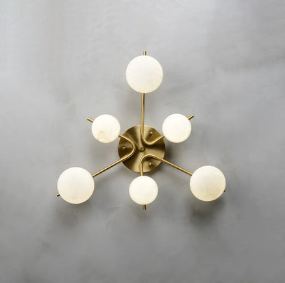 Stylish 6 Heads Alabaster Ceiling Light - Nuvé