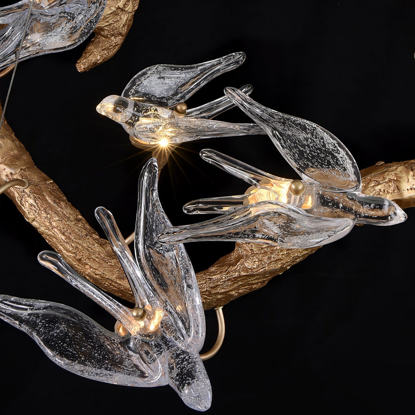 Korewolamp glass swallow chandelier with delicate glass bird figures and elegant hanging design for stylish home lighting.
