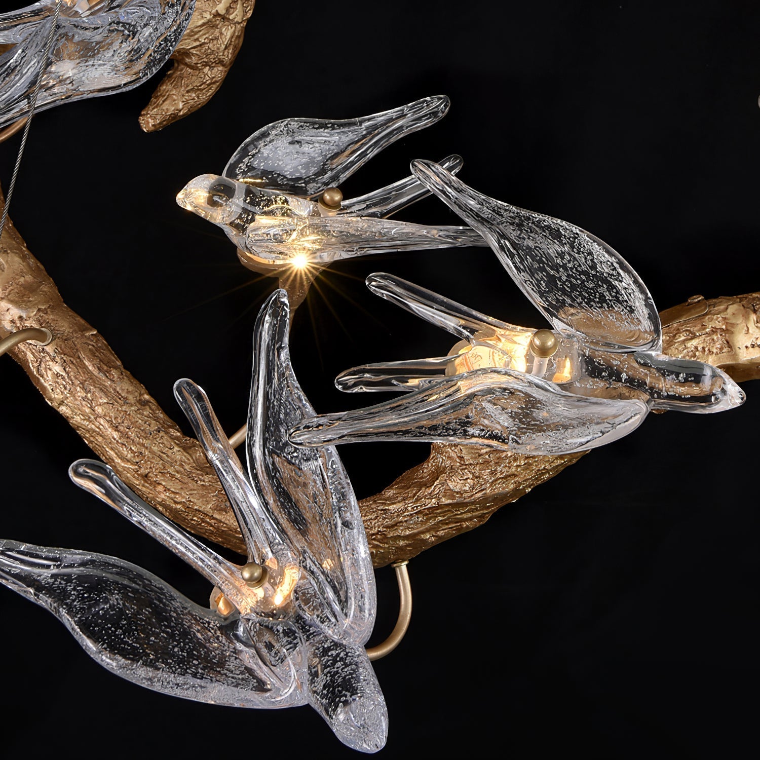 Korewolamp glass swallow chandelier with delicate glass bird figures and elegant hanging design for stylish home lighting.