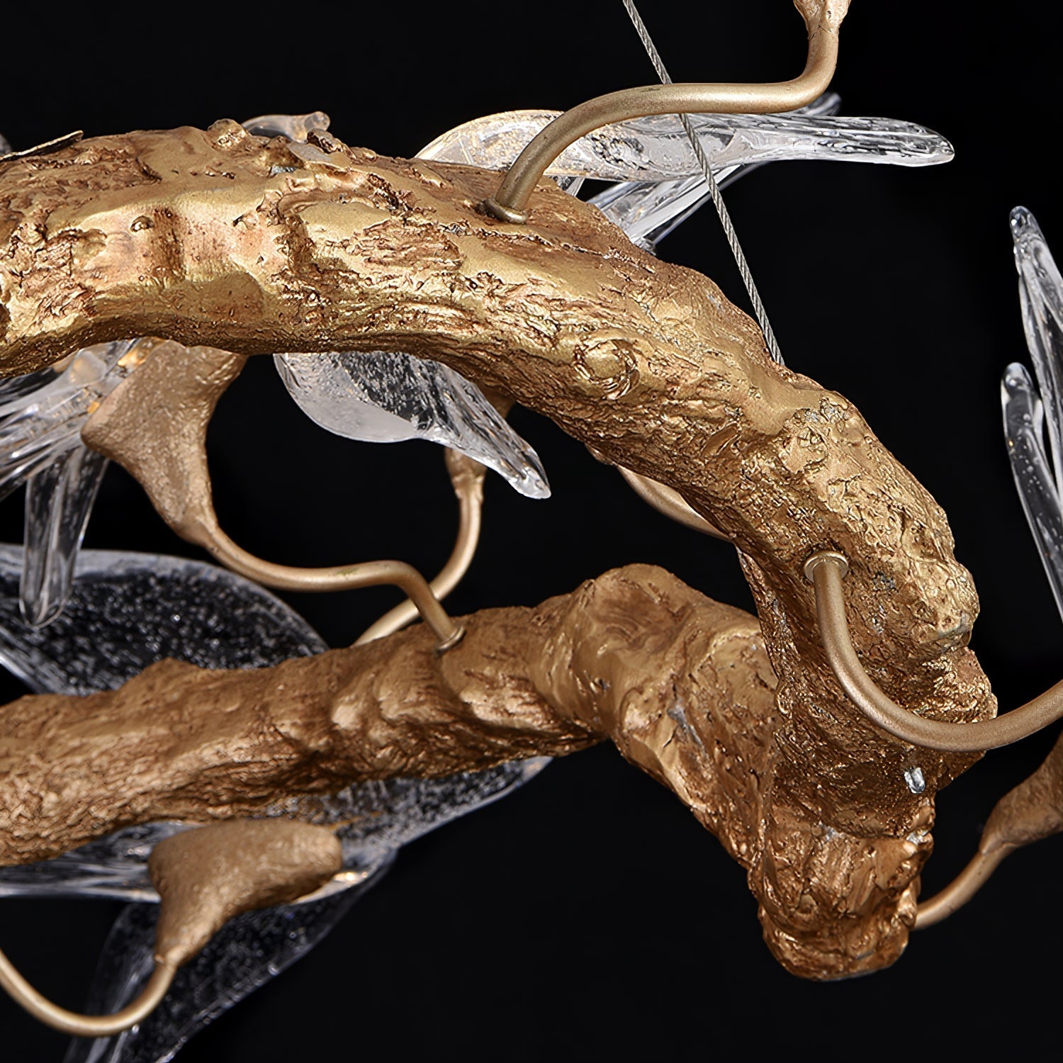 Elegant glass swallow chandelier by korewolamp featuring delicate glass swallows hanging in a sophisticated design.